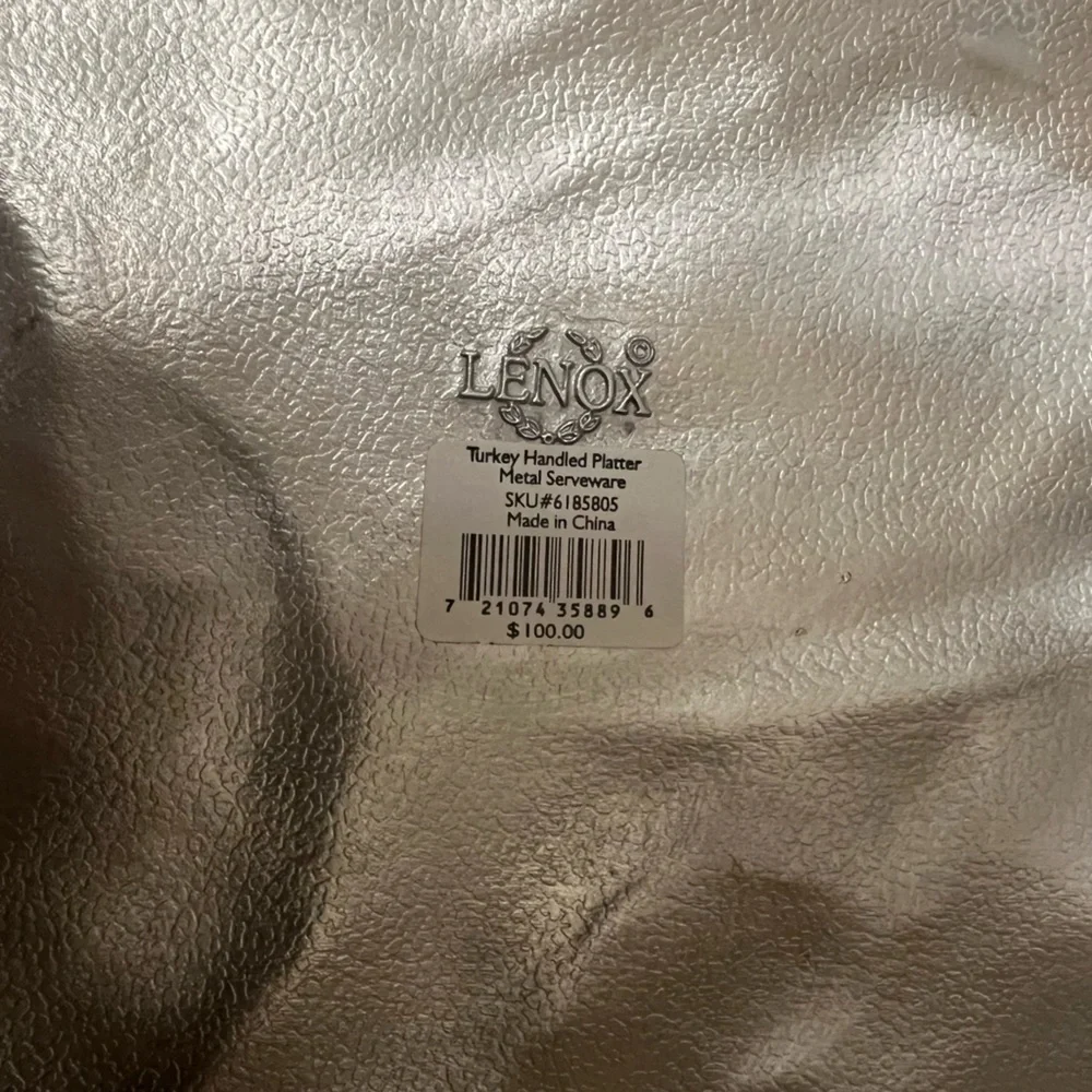 NEW Vintage LENOX Turkey Platter with Handle, 24" X 16" Tray with two Handles - Picture 4 of 7